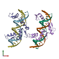 PDB entry 5eh2 coloured by chain, front view.