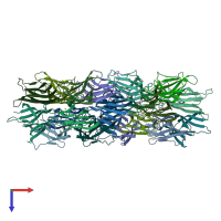 PDB entry 5ehd coloured by chain, top view.