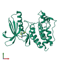 PDB entry 5ehl coloured by chain, front view.