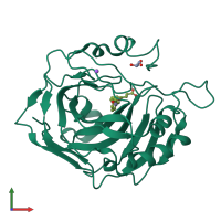PDB entry 5ehv coloured by chain, front view.