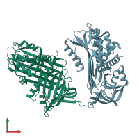 PDB entry 5ei0 coloured by chain, front view.