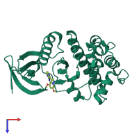 PDB entry 5ei2 coloured by chain, top view.
