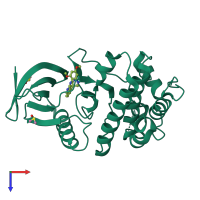 PDB entry 5ei6 coloured by chain, top view.