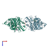 PDB entry 5eih coloured by chain, top view.