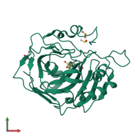 PDB entry 5eij coloured by chain, front view.