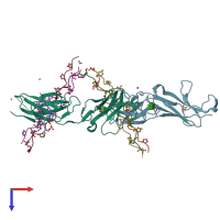 PDB entry 5eiv coloured by chain, top view.