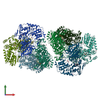 PDB entry 5ej8 coloured by chain, front view.
