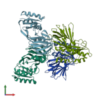 PDB entry 5ejg coloured by chain, front view.