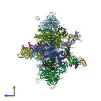 PDB entry 5ejk coloured by chain, side view.