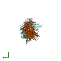 PDB entry 5ejz coloured by chain, side view.
