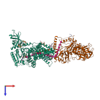 PDB entry 5ejz coloured by chain, top view.