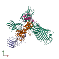 PDB entry 5ekq coloured by chain, front view.