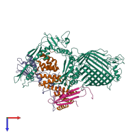 PDB entry 5ekq coloured by chain, top view.