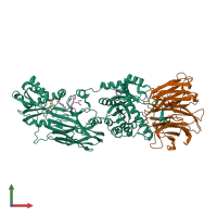 PDB entry 5emm coloured by chain, front view.