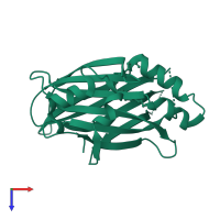 Transcriptional enhancer factor TEF-4 in PDB entry 5emv, assembly 1, top view.