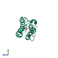 PDB entry 5enc coloured by chain, side view.