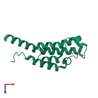 PDB entry 5enc coloured by chain, top view.