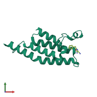 PDB entry 5ene coloured by chain, front view.