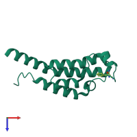 PDB entry 5ene coloured by chain, top view.