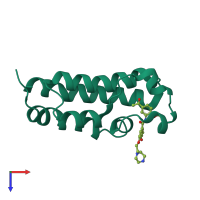 PDB entry 5eng coloured by chain, top view.