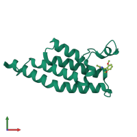 PDB entry 5enh coloured by chain, front view.