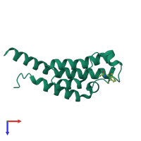 PDB entry 5enh coloured by chain, top view.