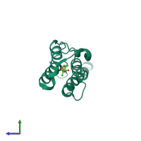 PDB entry 5eni coloured by chain, side view.