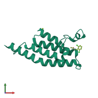 PDB entry 5enj coloured by chain, front view.