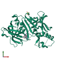 PDB entry 5enm coloured by chain, front view.