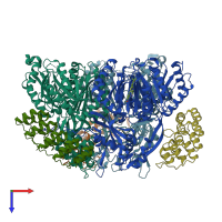 PDB entry 5enp coloured by chain, top view.