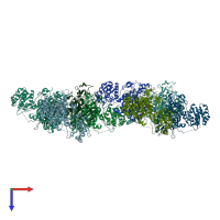 PDB entry 5eny coloured by chain, top view.