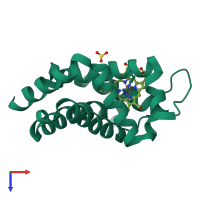 PDB entry 5eoh coloured by chain, top view.