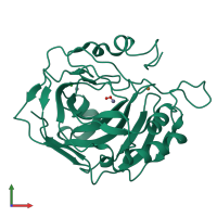 PDB entry 5eoi coloured by chain, front view.