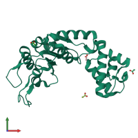 PDB entry 5ep1 coloured by chain, front view.