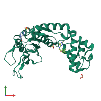 PDB entry 5ep3 coloured by chain, front view.