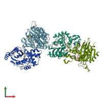 PDB entry 5eph coloured by chain, front view.
