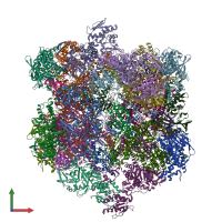 PDB entry 5epi coloured by chain, front view.