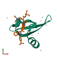 PDB entry 5epj coloured by chain, front view.