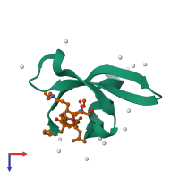 PDB entry 5epj coloured by chain, top view.