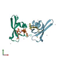 PDB entry 5epl coloured by chain, front view.