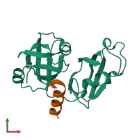 PDB entry 5epp coloured by chain, front view.