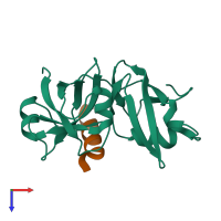 PDB entry 5epp coloured by chain, top view.