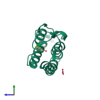 PDB entry 5epr coloured by chain, side view.