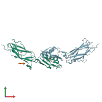 PDB entry 5eq3 coloured by chain, front view.