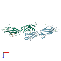 PDB entry 5eq3 coloured by chain, top view.