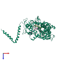 PDB entry 5eqb coloured by chain, top view.