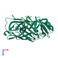 PDB entry 5er2 coloured by chain, top view.