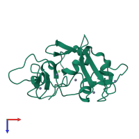 PDB entry 5erc coloured by chain, top view.