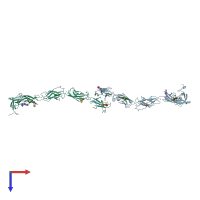 PDB entry 5erd coloured by chain, top view.