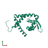 PDB entry 5eri coloured by chain, front view.